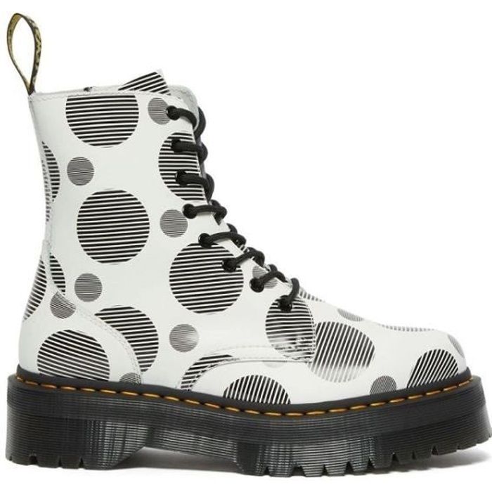 Bottines Dr Martens - JADON POLK - Cuir - Plateau - Blanc - Lacets