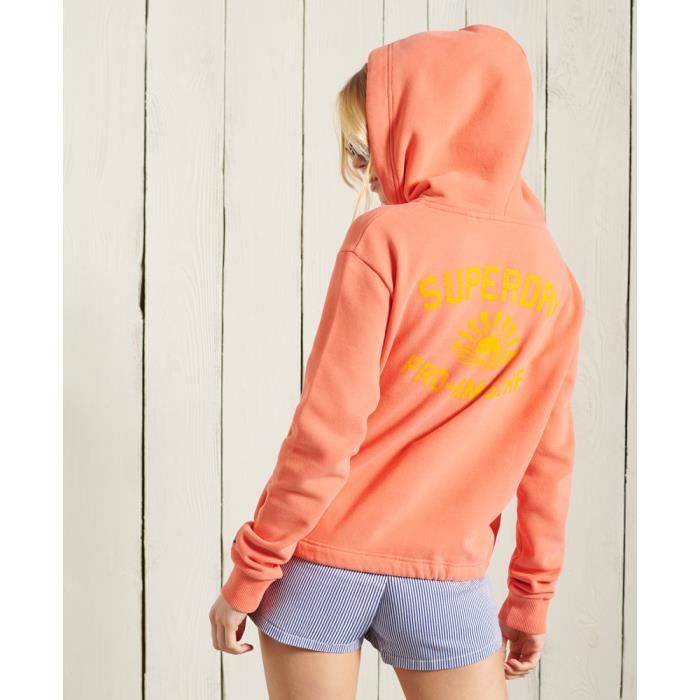 Sweat a capuche femme Superdry Cali Surf corail cali Corail cali Cdiscount Pret a Porter