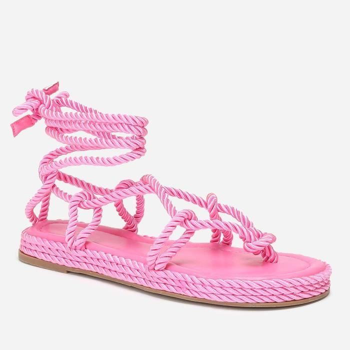 Corde tressée violette & écrue 1m • Maison Essentielle