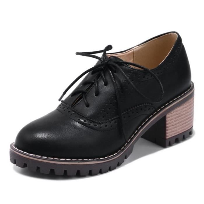 Chaussures Vintage talons pais pour femmes escarpins