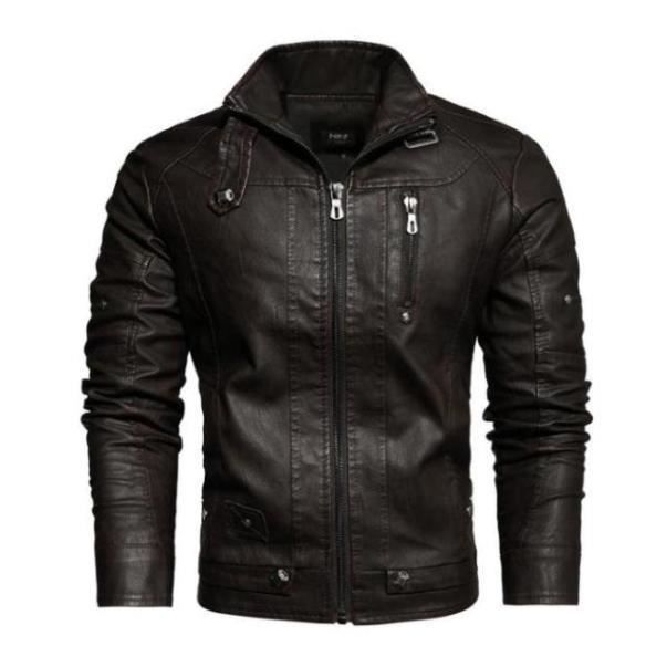 Veste Moto Cuir Doublure Polaire Veste En Cuir Pour Homme - Blouson Bomber Aviateur Doublé | Coupe-vent Chaud Hiver, Style Vintage | Mi-saison Et Automne Manteau En Cuir Véritable Coupe-vent
