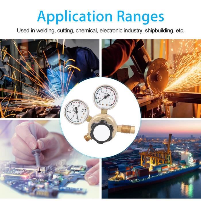 Jeu De Deux Régulateurs De Pression Acétylène 2 1/2" - 1/4 NPT, Pour Soudage Et Découpe Au Chalumeau