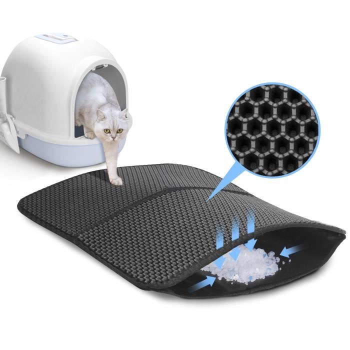 Nobleza - Tapis pour litière chats. Imperméable, double couche nid d’abeille. Antidérapant et pliable. 60*45cm.