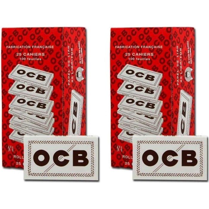 OCB n°4 courte double blanche 2 boite de 25 carnets de 100 feuilles 