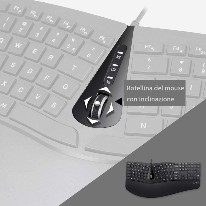 Perixx Periduo-606 Set tastiera ergonoica copatta wireless e ouse