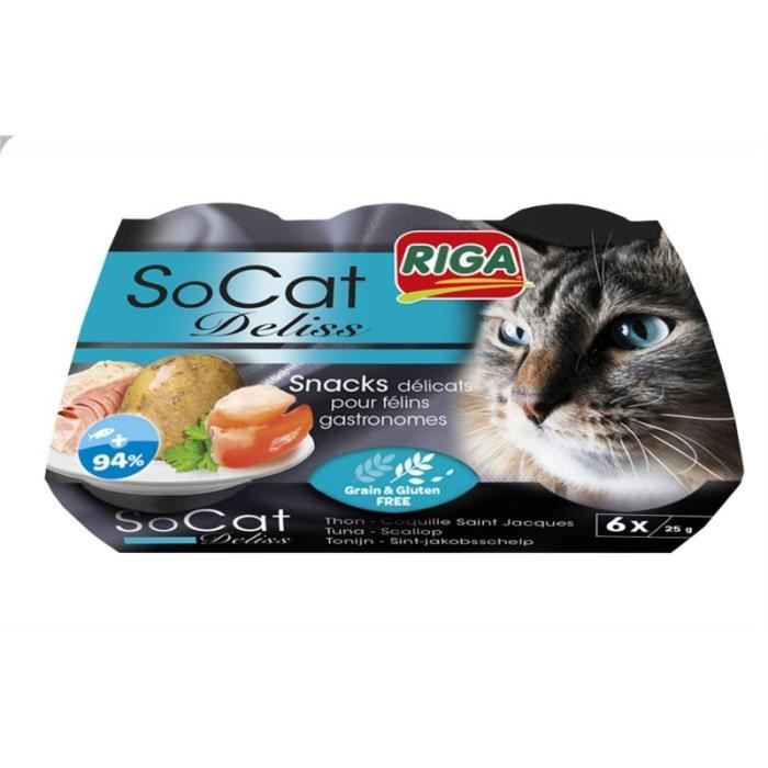 Meilleurs prix pour Friandise pour Chat - RIGA - Socat Deliss Thon-Coquille St Jacques - 300G - Lot de 3 - Adulte