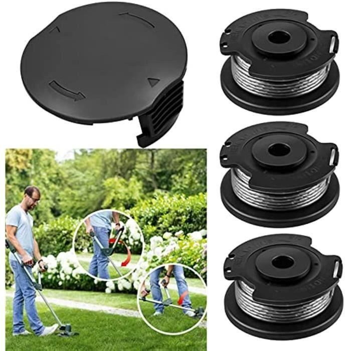 4 Bobines Rechange Pour Coupe-Bordure Bosch ART 23/26/2300 - Fil Nylon 1.65mm - Avec Couvercle