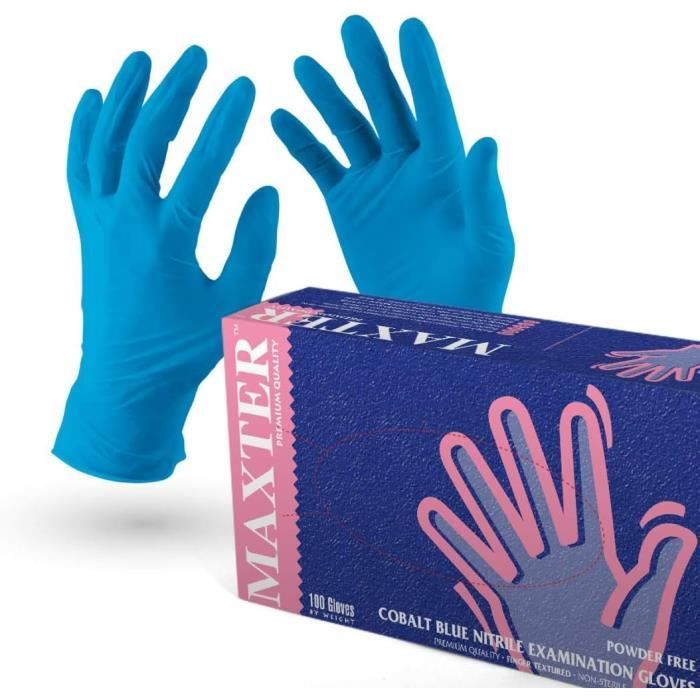 EUROPAPA Boîte De 100 Gants Jetables Nitrile XS Bleu - Usage Unique Non Poudrés