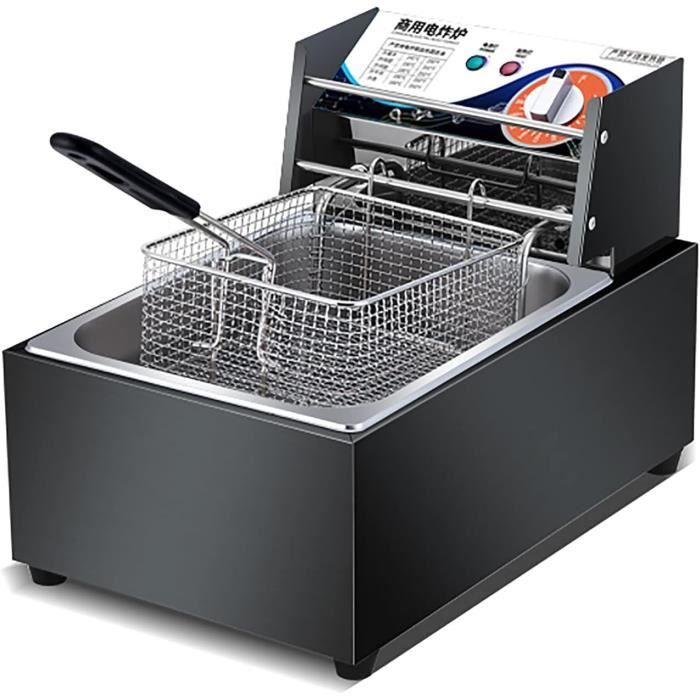 6L 2500W Friteuse électrique Acier inoxydable Cuisine professionnelle Zone froide Friteuse Résistance immergée, Contrôle de la température, Démontable, Surveillance facile, facile à nettoyer 6L 2500W Friteuse électrique Acier inoxydable Cuisine professionnelle Zone froide Friteuse Résistance immergée, Contrôle de la température, Démontable, Surveillance facile, facile à nettoyer