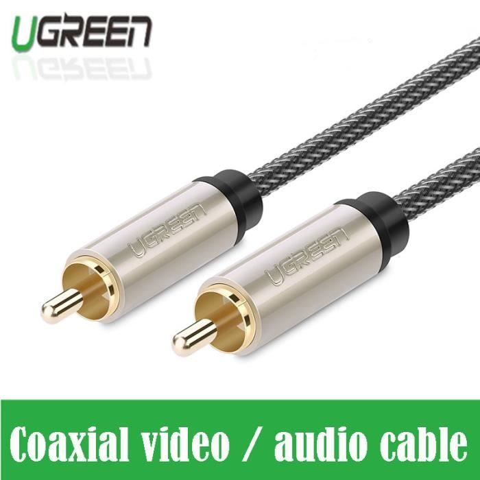 Câble audio coaxial connexion SPDIF dvd audio ampli subwoofer RCA vidéo
