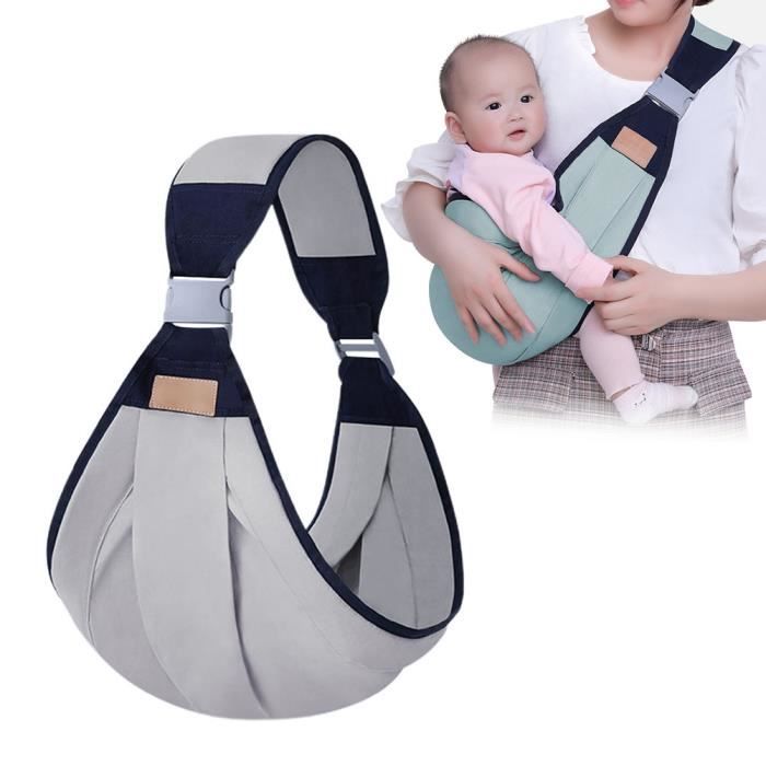 Porte-bébé Respirant Souple Réglable Sécurité Confortable 0-36 Mois Bretelles Épaisses Séchage Rapide-Gris