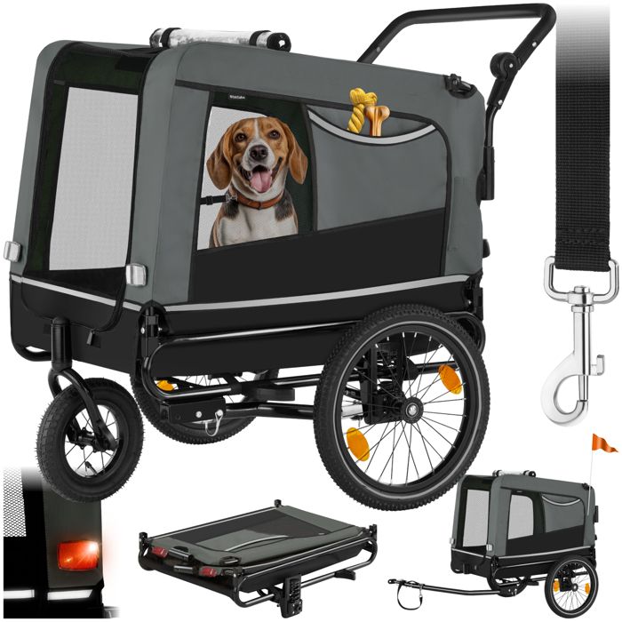 Remorque vélo TECTAKE Transport pour chien WOOFRIDER en tissu