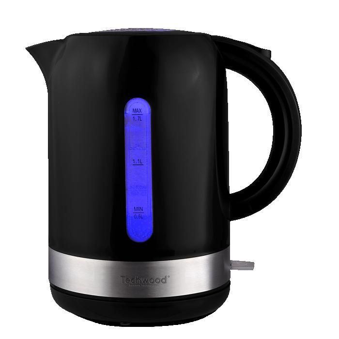 Techwood Bouilloire 2200 W, 1.7 L, Noire TB-1776 - Socle 360 degrés avec connexion électrique
