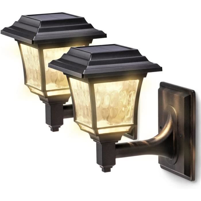 Lanternes Solaires LeiDrail - Lot De 2 - Étanches - Décoration Extérieur - Style Vintage - Lumière Chaude