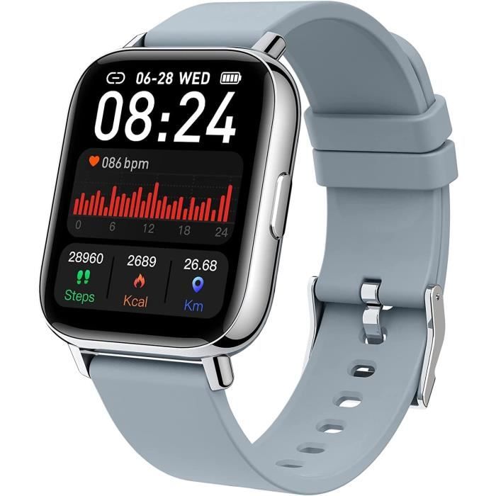 Montre Connectée ASIAMENG – Bluetooth, IP68, 9 Sports, Cardio, Sommeil, Autonomie 10 Jours, Pour Hommes Et Femmes