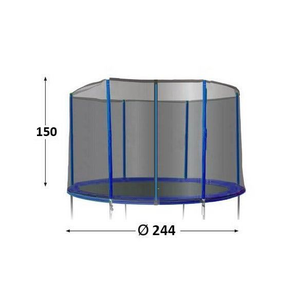 Filet de protection pour trampoline TRIGANO - 2,44 m - Blanc - Pour enfants - Extérieur
