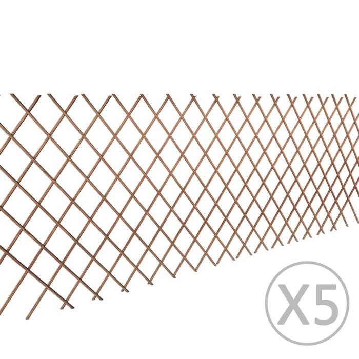 vidaXL Clôture en treillis de saule 5 pcs 180x90 cm - vue 2