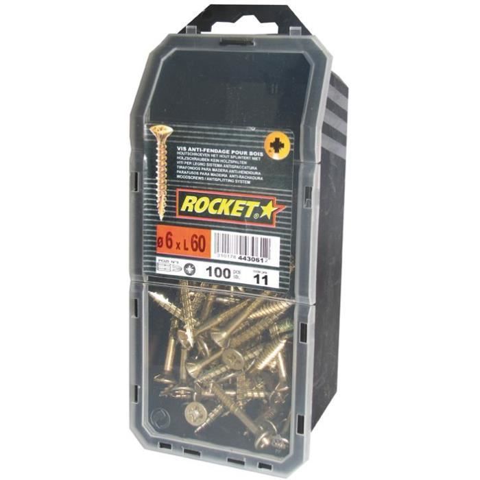 Vis Rocket à tête fraisée Pozi - 6x60 mm