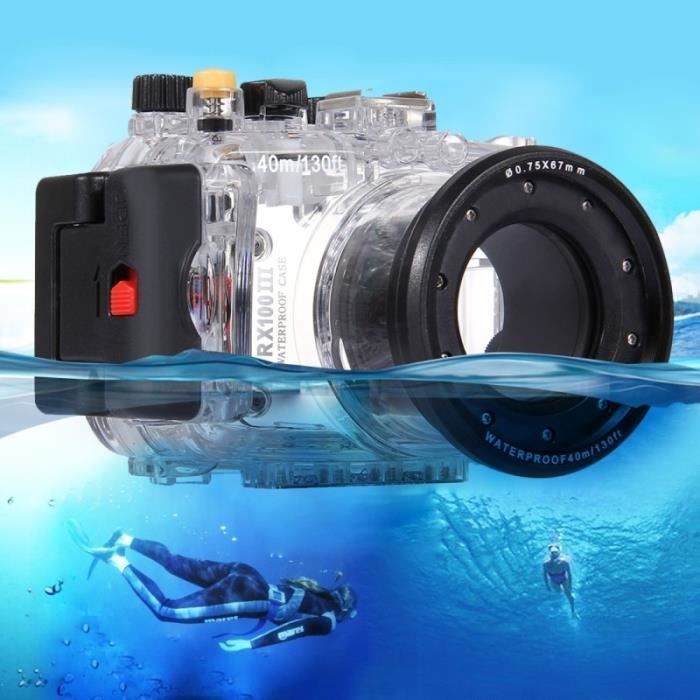 Caisson étanche appareil photo 40m sous-marine Profondeur de cas plongée  Boîtier caméra Sony RX100 III Transparent - Cdiscount Appareil Photo