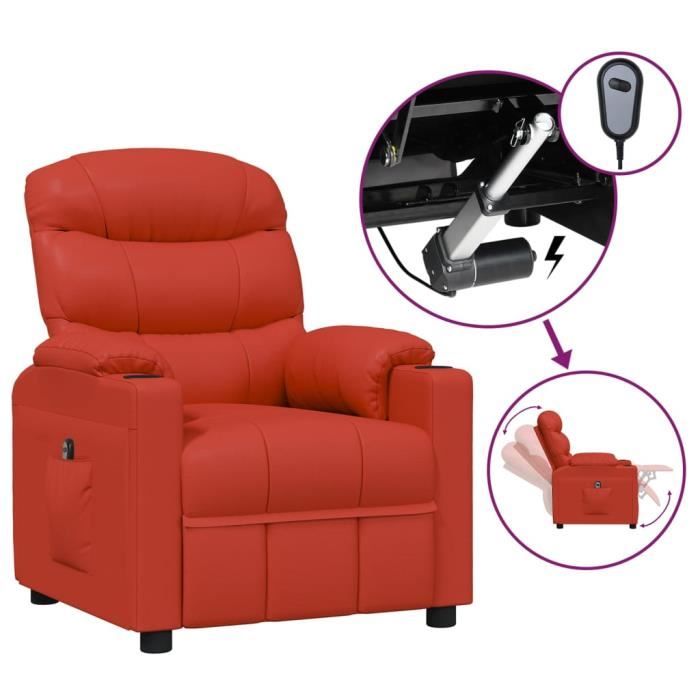 yosoo fauteuil inclinable électrique rouge similicuir 130094