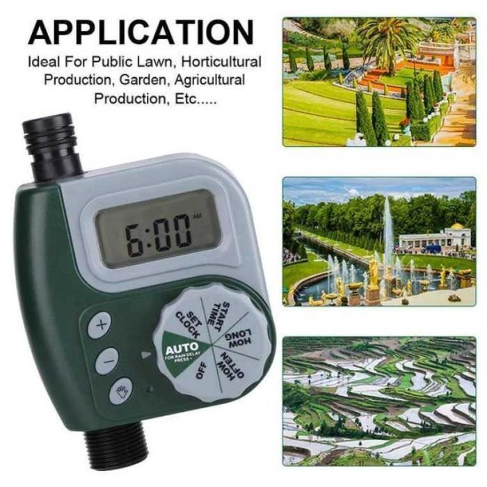 Minuteur D'arrosage Programmable Pour Jardin - Contrôleur Irrigation Goutte à Goutte Et Arroseurs - Piles AAA Non Incluses