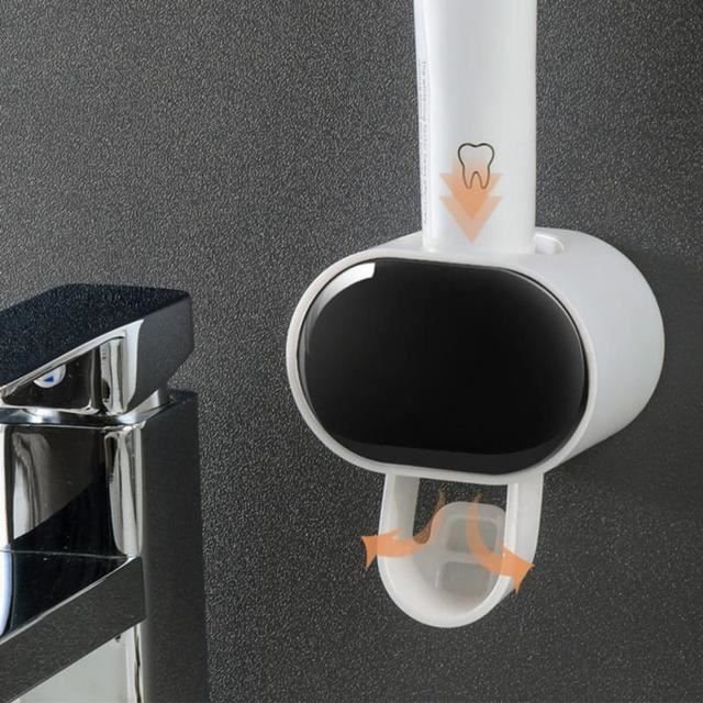 Distributeur De Dentifrice Mural Xijobido - Appuyez Pour Extraire, Sans Perçage, Idéal Salle De Bain, 6,5x6,9x11 Cm