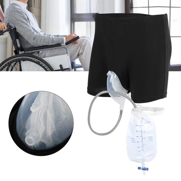Pantalon De Soin Pour Patient Avec Poche Et Support Sac De Drainage - Taille Unique Gris