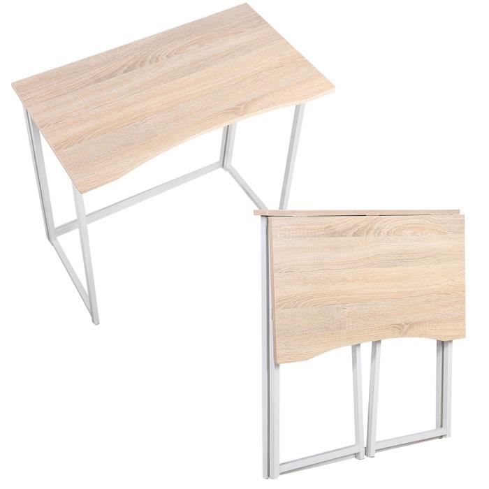 Bureau D Ordinateur Pliant Table D Ordinateur Pliante Portable Table D Etude Facile A Ranger Organiser Pour Maison Bois Prix Pas Cher Cdiscount
