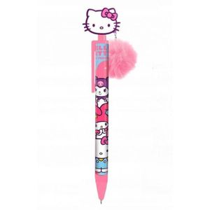 BIC Lot De 4 Stylos Bille Cristal Hello Kitty Pointe Moyenne Assortiment Bleu Noir Rouge
