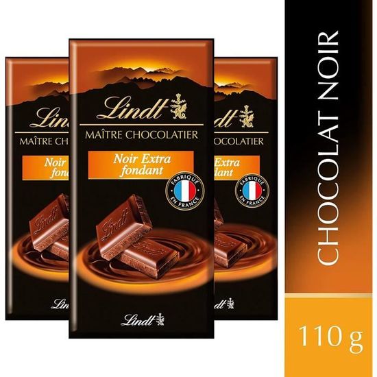 Lindt - Tablette Extra Fondant MAITRE CHOCOLATIER - Chocolat Noir