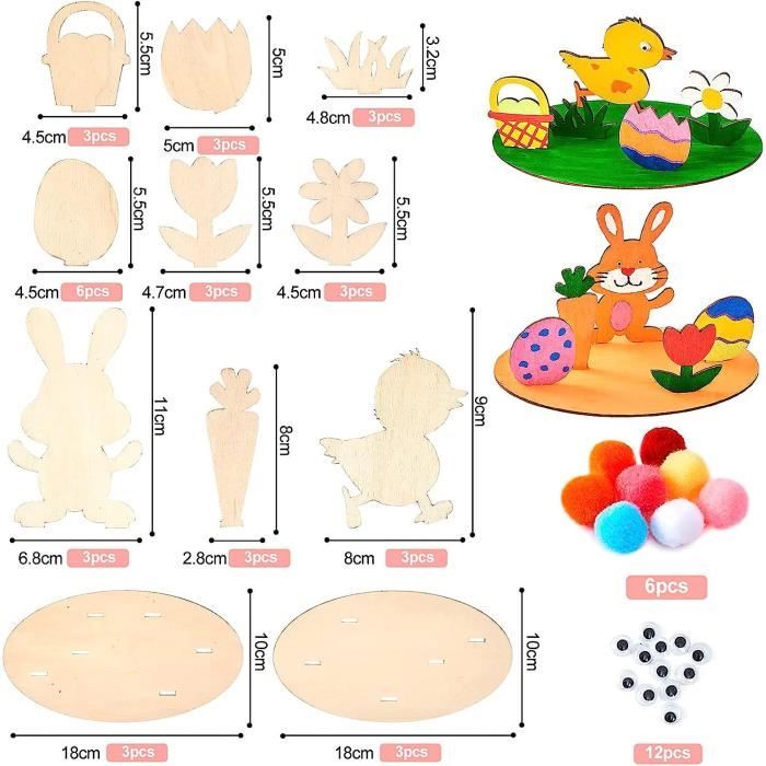 Lot 30 Œufs De Pâques En Plastique à Peindre - Avec 12 Stylos, 10 Œufs Lapin, Autocollants - Décoration Suspendue - 2