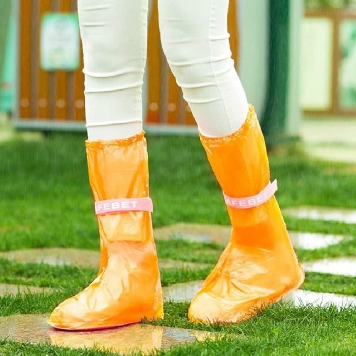 1 Paire De Couvre-Chaussures Réutilisables - Imperméable À L'Eau -  Antidérapant - Protection De Chaussures, Pvc, Silicone.[u1578] Orange -  Cdiscount