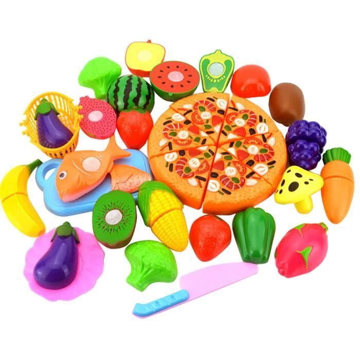 Les enfants à faire semblant Jeu de rôle cuisine fruits légumes nourriture  Jouet Set coupe-cadeau - Cuisine enfant - Achat & prix