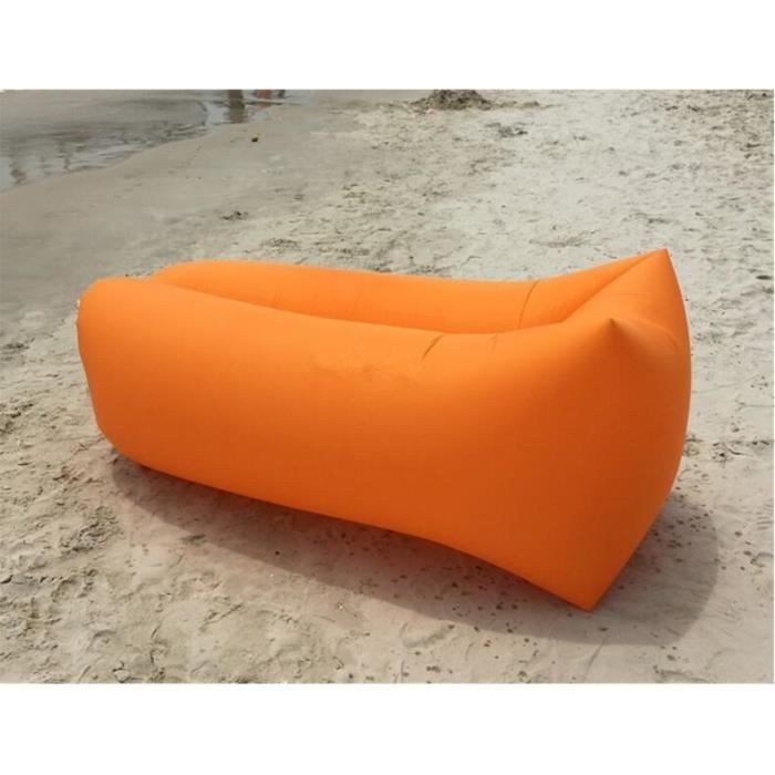 Orange Black-l Canapé gonflable Portable d'extérieur chaise de plage