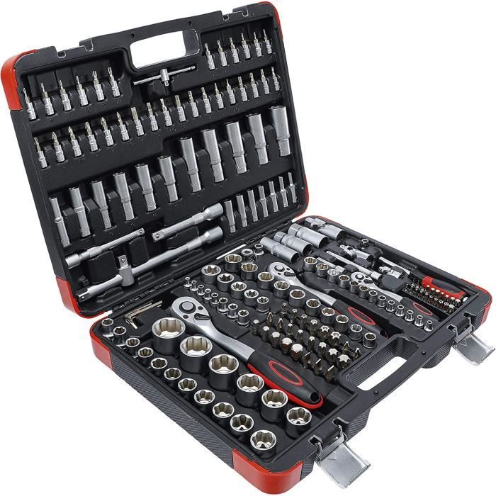 Jeu De Douilles BGS 2243 - 192 Pièces - 1/4, 3/8, 1/2 - Cliquets, Rallonges, Embouts Torx/PH - Acier Chrome Vanadium