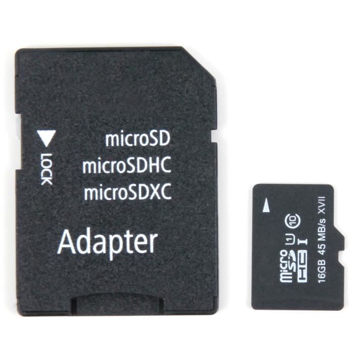 Carte microSDHC 16GB pour caméra Vtech Kidizoom Flix rose ou bleu +  adaptateur SD Haute Capacité (Class10 45MB-S de norme 3.01) - Cdiscount  Appareil Photo