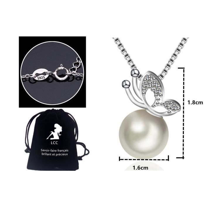 Collier En Argent 925 Avec Pendentif Larme En Cristal - Bijou Occasion Style Designer