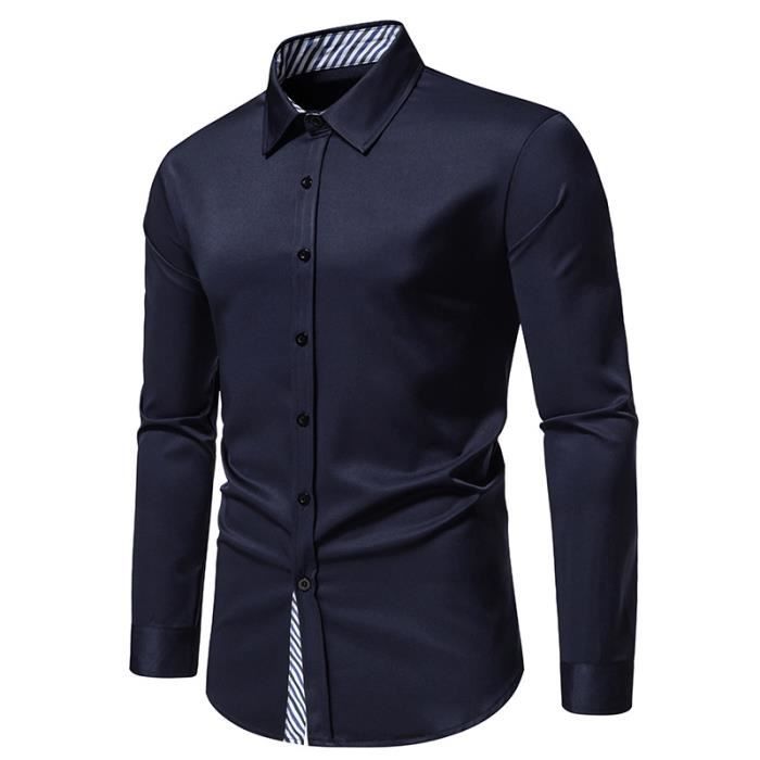 Polo bleu manches longues Homme - Terre de Marins