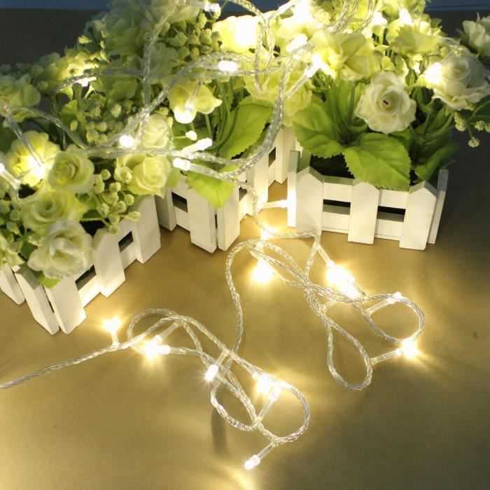 Blanc LED Rose Fleur Guirlande Lumineuse Fleur Fée Guirlande Lumineuse 30 Guirlande  Lumineuse LED pour Décoration Romantique Fête De Vacances Mariage