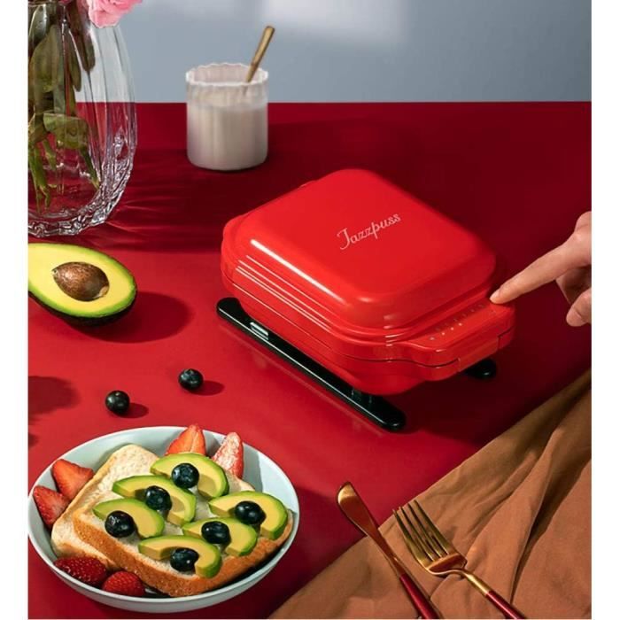 Sandwich Maker,Appareil à déjeuner portable chauffé et antiadhésif,Appareil Grill avec UE Adapteur, Paninis, Sándwichs 0% BPA,600w,Taille: 13.5 X 12.5 cm (Vert
