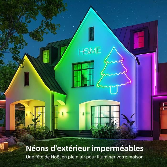 Govee Neon Ruban LED 3m pour Bureau Gaming, RGBIC Bande Découpable