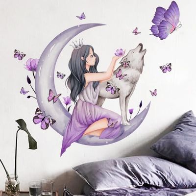 Stickers Muraux Fée Papillon Wondever - Déco Chambre Bébé Fille