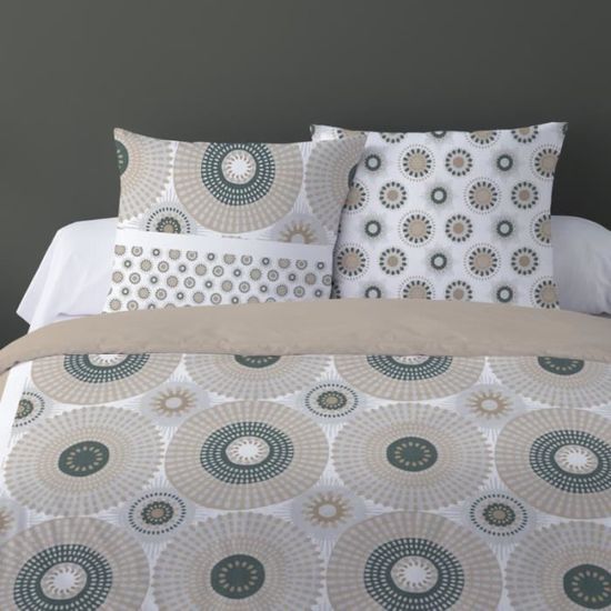 LINGE USINE Parure de lit Mathieu Flanelle 4 Pieces 240 x 300 pour lit de 140 x 190 cm