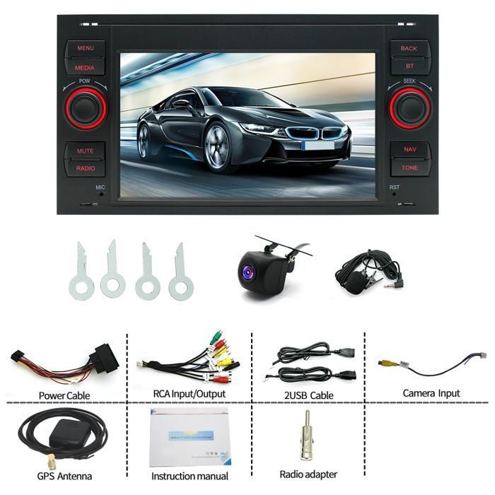 Autoradio Android 13 Pour Ford Transit MK7 2006-2011 - 7 Pouces, 4Go+64Go, CarPlay/Android Auto Sans Fil, GPS, WiFi, Bluetooth | Écran Tactile, Caméra De Recul, Commandes Au Volant - 10
