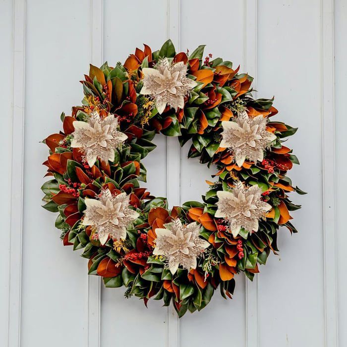 Lot De 20 Fleurs De Poinsettia Artificielles à Paillettes Avec Clips - Décoration Noël, Sapin, Guirlande