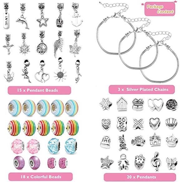 ZOOI – Coffret De Bijoux à Enfiler – Bracelets Créatifs Pour Filles 5-12 Ans – Licorne, Arc-en-ciel, Sirène – Cadeau Anniversaire/Noël