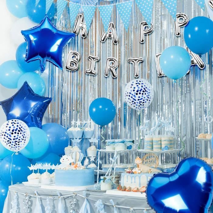 Generic 2 Ballon Happy Birthday Bleu/dorée 45cm Pour décoration Anniversaire  à prix pas cher