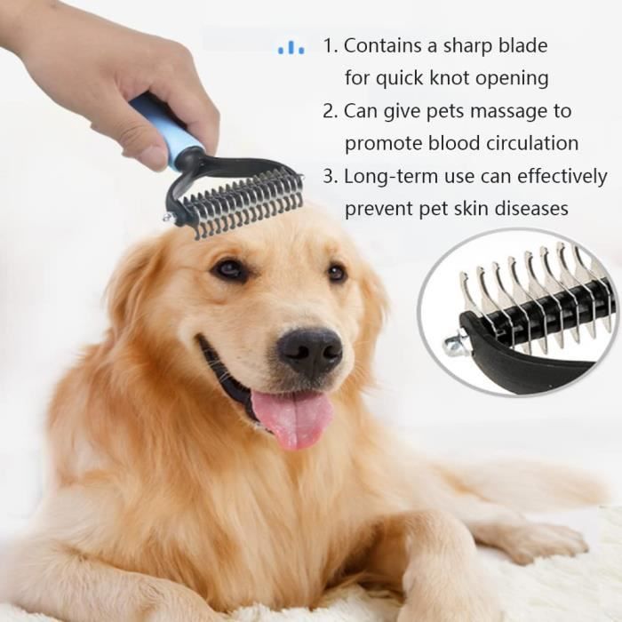 Brosse à poils de chien 2 pièces, accessoires pour chien, brosse de  toilettage pour chat et
