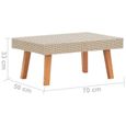 Table basse de jardin en résine tressée - Beige - 70 x 50 x 33 cm-3