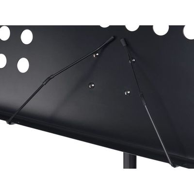 Pupitre à Partitions Avec Support Tôle Perforée - Hauteur Réglable 69-115 Cm - Pieds Antidérapants - Noir - Pour Musiciens
